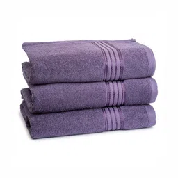 Himeya Purple 3 Pieces Pure Cotton 380 GSM Bath Towels-image-47
