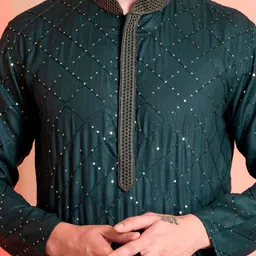 DEVOILER Men Embellished Thread Work Kurta image 2