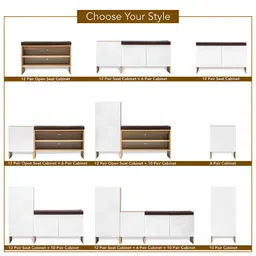 ROCCO Trudo Modular Brown & White 2-Layer Cabinet Shoe Rack image 4