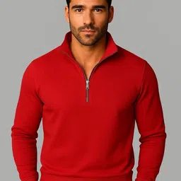 MACK JONNEY Men Solid High Neck Full Sleeves Pullover Sweatshirts-picture-25