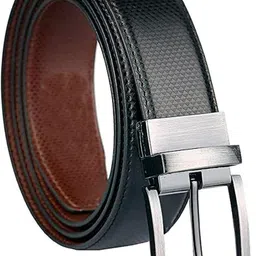 evoque Men Formal Black Texas Leatherite Reversible Belt-picture-45