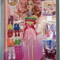 Fashion Doll With Shoes & Fashion Accessories Kit (Multicolor)-image-6