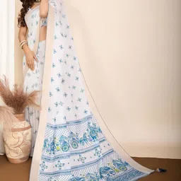 YAMUNE Ethnic Motifs Zari Jute Cotton Handloom Khadi Saree image 2