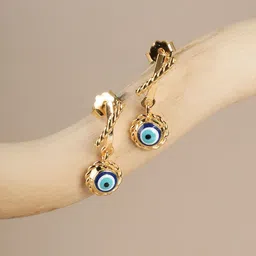 PALMONAS 925 Sterling Silver Evil Eye Rope Earrings for Womens Waterproof & Anti Tranish-picture-22