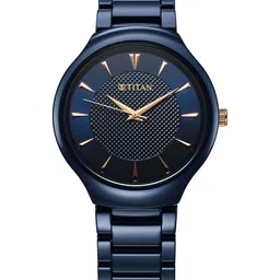 Titan Men Patterned Dial & Ceramic Bracelet Style Straps Analogue Watch 90014KC04 image 1