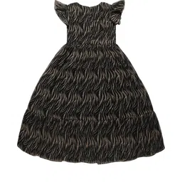 YOUNG BIRDS Girls Abstract Print Flutter Sleeve Fit & Flare Dress image 2