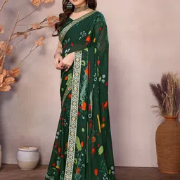 KALINI Zari Poly Georgette Bandhani Saree-picture-19
