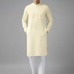 Vida Loca Men Solid Festive Cotton Straight Kurta-picture-32