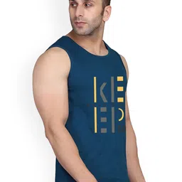 SLOWLORIS Pack Of 2 Printed Combed Cotton Gym Vest image 3