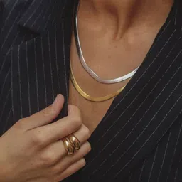 Seora Unisex Pack Of 2 Silver Plated & Gold-Plated Snake Chains-picture-37