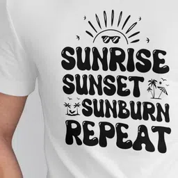 Seekbuylove Typography Printed Round Neck Short Sleeves Bio Finish Pure Cotton T-shirt image 5