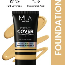 MILA BEAUTE Matte Finish Perfect Cover Foundation With Hyaluronic Acid- 30 ml- Golden 05-picture-14