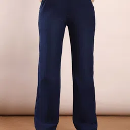 FCK-3 Women Wide Leg High-Rise Light Fade Stretchable Jeans-image-8