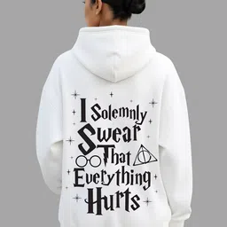 TheBTclub Unisex Printed Hooded Oversized Pullover Sweatshirt image 4