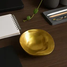 MARKET99 VON CASA Gold Toned Stone Decorative Bowl-image-53