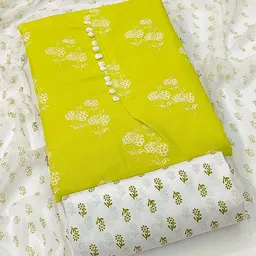 Peachmode Printed Pure Cotton Unstitched Dress Material image 3