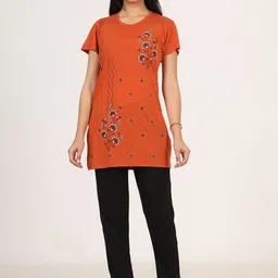 PROBASIC Floral Printed Round Neck T-shirt With Pyjamas-picture-21