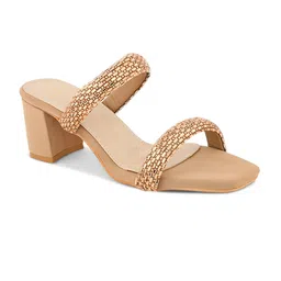 Lavie Embellished Suede Party Block Peep Toes image 3
