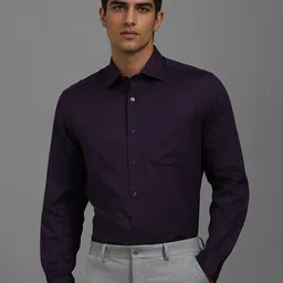 Louis Philippe Men Classic Fit Spread Collar Textured Cotton Formal Shirt-picture-18
