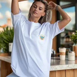 CORSICA Graphic Printed Drop-Shoulder Sleeves Cotton Oversized T-shirt image 4