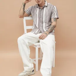 Fame Forever by Lifestyle Men Striped Casual Shirt image 3