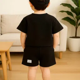 RAMIAAZ Black Self Design Cotton Blend Clothing Set image 3