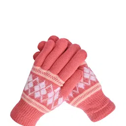 LOOM LEGACY Women Patterned Woollen Winter Gloves image 4
