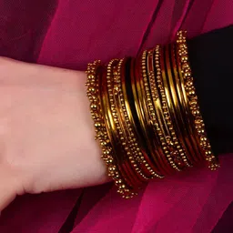 Thrillz Gold Plated 20Pcs Traditional Bangles-picture-21