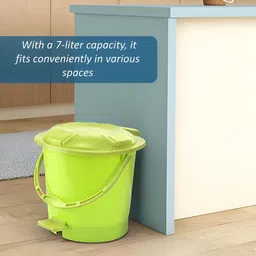 Aura Green One Wet and Dry Tab Pedal Dustbin 7L image 2