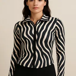 LA CHIC PICK Women Animal Printed Long Sleeves Cotton Shirt Style Top-image-15