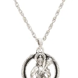 missmister Antique look Lord Hanuman Bajrang Bali God pendant locket Silver-picture-33