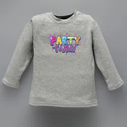KAVEE Kids Typography Printed Pure Cotton Applique T-shirt-picture-51