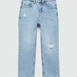 Mango Kids Boys Mildly Distressed Light Fade Jeans-picture-18