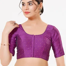 VAMAS - THE DESIGNER BLOUSES Embellished Silk Padded Saree Blouse-picture-37