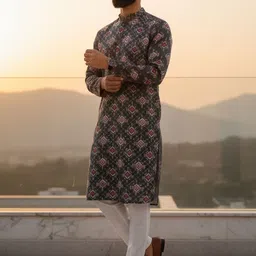 KISAH Men Printed Regular Kurta with Pyjamas-picture-56