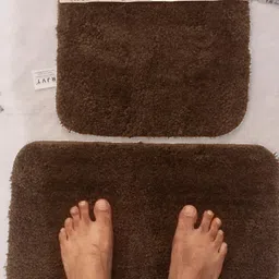 CROWN MATTINGS Brown 1400 GSM Microfibre Bath Rugs-image-74