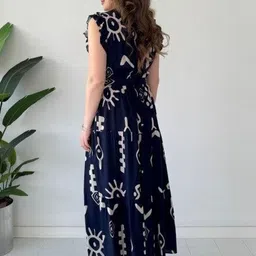 CORSICA Print Flutter Sleeve Maxi Dress image 4