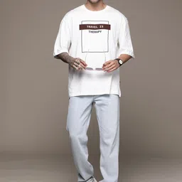 The Roadster Lifestyle Co. Printed Pure Cotton Oversized T-shirt image 5