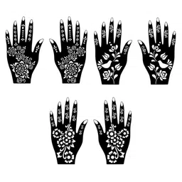 VOORKOMS Combo Mehndi Stencil Sticker With Detailed Artwork For Every Festive Moment image 2