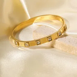 Designs & You Women American Diamond Gold-Plated Bangle-Style Bracelet image 3