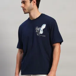 Cantabil Men Graphic Printed Round Neck T-shirt image 2