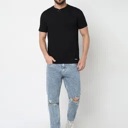 R&B Men Relaxed Fit Mid-Rise Slash Knee Jeans image 4