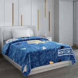 Monte Carlo Blue & Yellow Cartoon Characters Mild Winter 600 GSM Single Bed Blanket-picture-38