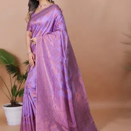VASTRAAVEDAA Woven Design Zari Art Silk Handloom Banarasi Saree-picture-21