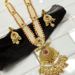 Look Ethnic Gold -Plated Artificial Stones Studded Jewellery Set With Bracelet-picture-35