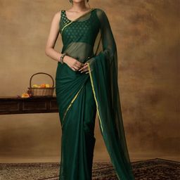 Sangria Zari Border Saree With Unstitched Blouse Piece-picture-13