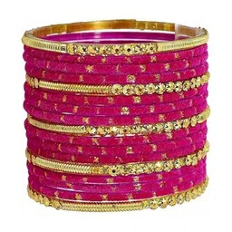 AMSHA Magenta Glass Artificial Stones Bangle image 3