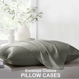 THE LINEN COMPANY Silver-Toned 300 TC King Bedsheet with 2 Pillow Covers image 5