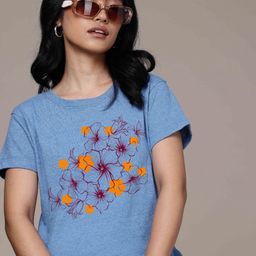 Moda Rapido Women Floral Printed Round Neck T-shirt-picture-31