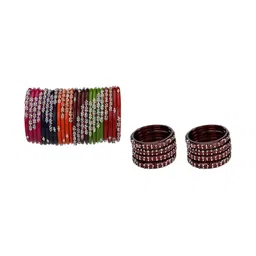 SOMIL Set Of 36 Artificial Stones-Studded Bangles-picture-13